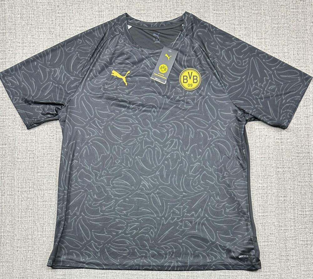 Borussia Dortmund Jersey Mens XL Black Bundesliga Soccer Puma DryCELL Warm Up